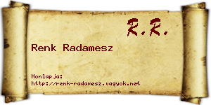 Renk Radamesz névjegykártya